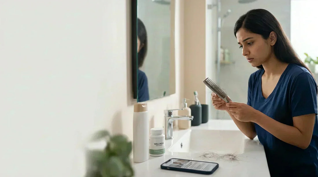 hair fall as a widespread issue across India and details urban stressors like pollution, lifestyle habits, and nutritional deficiencies affecting hair health.