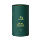 Green container of PanchAura Brain Booster on a white background